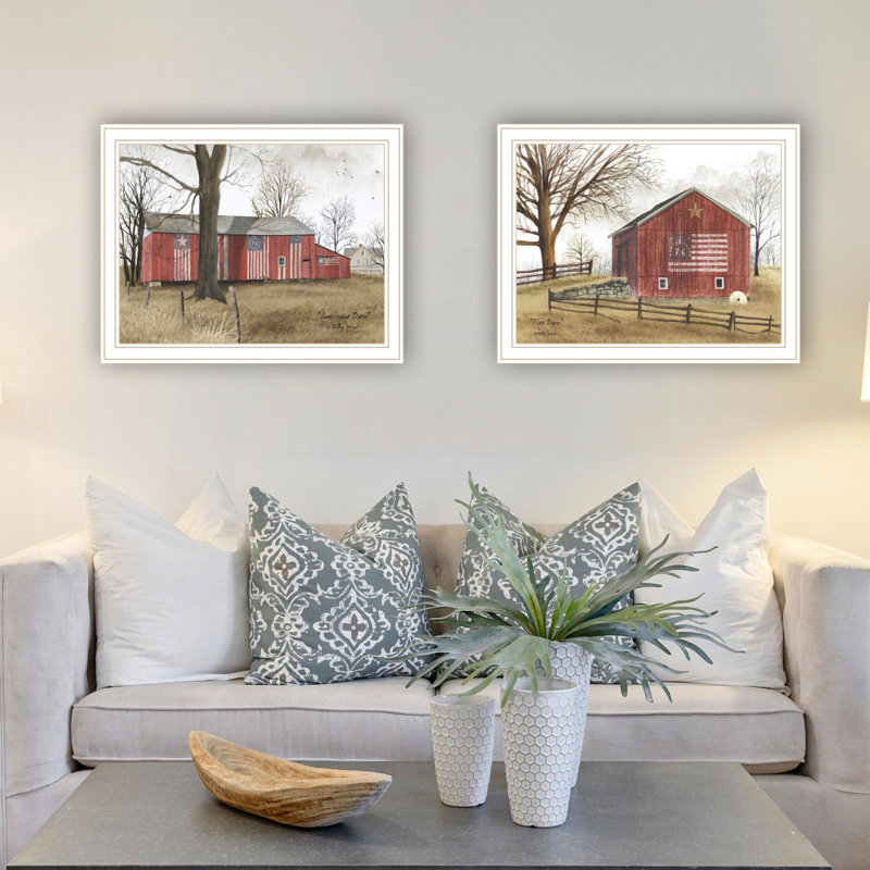 «All American Barns», art mural pour une salle à manger - 18 po x 1 po x 14 po, 5 lb, ajoute un style de décoration captivant aux entrées avec son charme