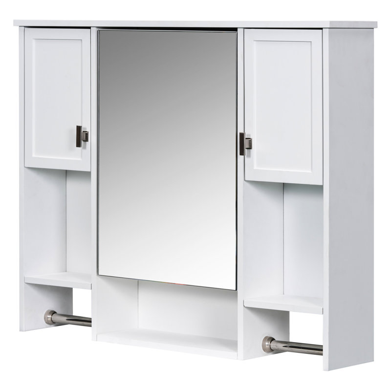 35'' X 28'' Bathroom Mirror Cabinet - Construction & Practical For Adjustable Soft-close Hinges Spacious