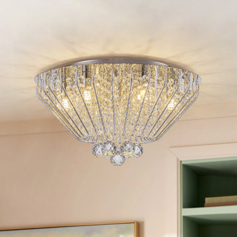 Montu 6 - Light 17'' Flush Mount Lighting with Crystal Accents