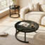 2 Piece Round Glass Nesting Coffee Table Set With Modern Metal Frame, Space Saving Design And Versatile Living Room Side Table Function-1102805121-1102805370-1102805373