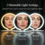  Miroir de maquillage de voyage rechargeable avec lumière DEL Abigail, support pliable de 8 po, miroir de voyage à éclairage de 3 couleurs. Miroir de salle de bain portable à intensité variable et léger, beauté voyage essentiel (blanc)-1494683226