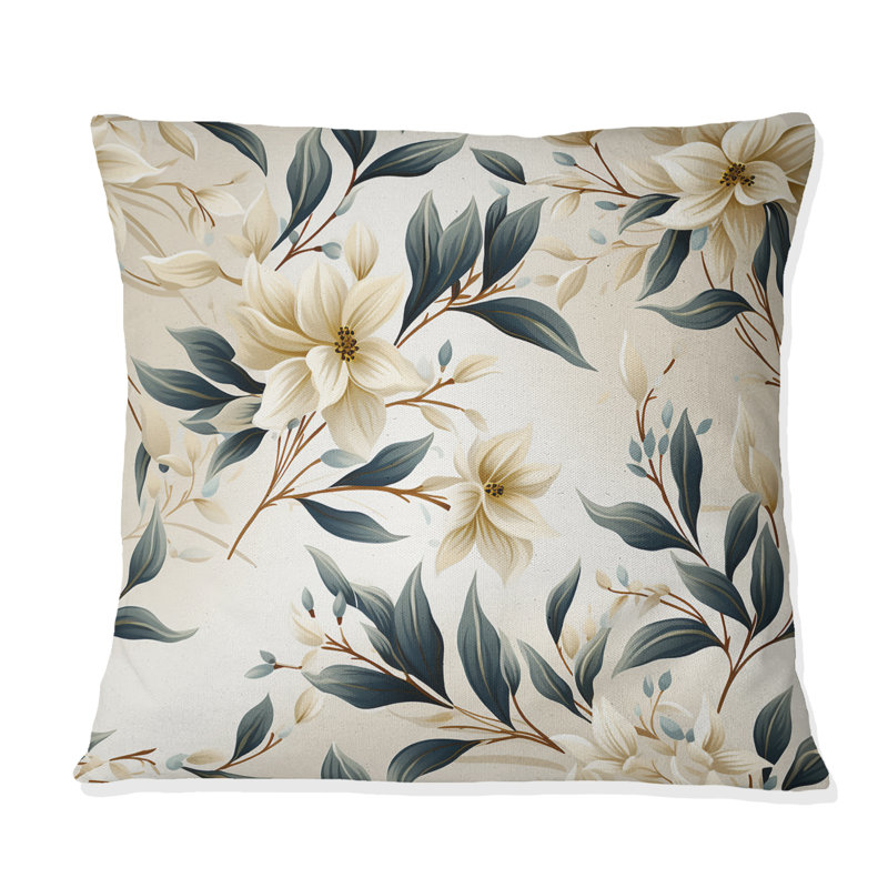 Coussin Whispering Vines I - Plants, H 16 po x l 16 po