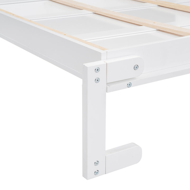 Grand lit mural blanc - idéal pour une chambre d'amis polyvalente, pliable dans une armoire, bureau personnel, support de matelas flexible