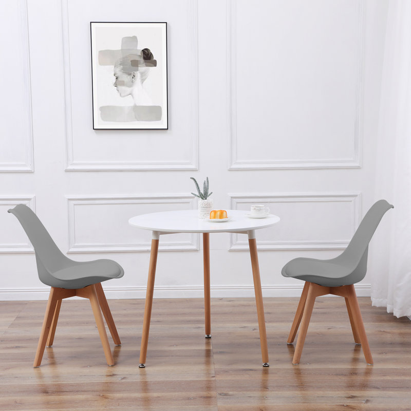 Caulksville 2 - Person Dining Set, Grey, White, 65cm H x 70.5cm L x 80 cm W