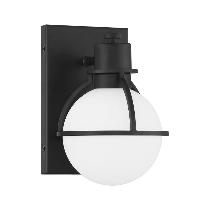 Pierce 1-Light Wall Sconce in Black, Black