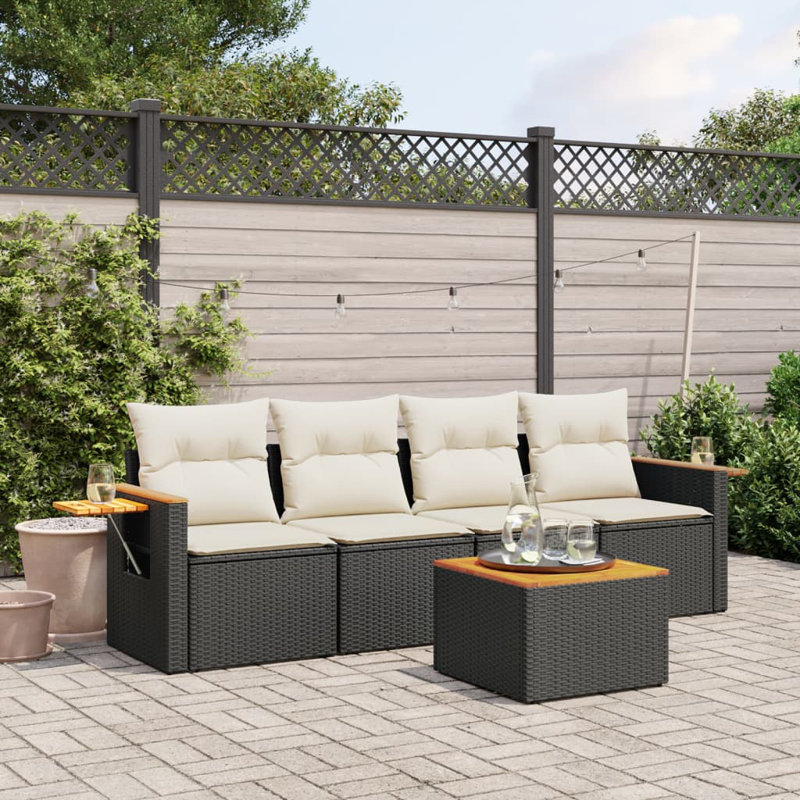 Vidaxl Garden Sofa Set Black