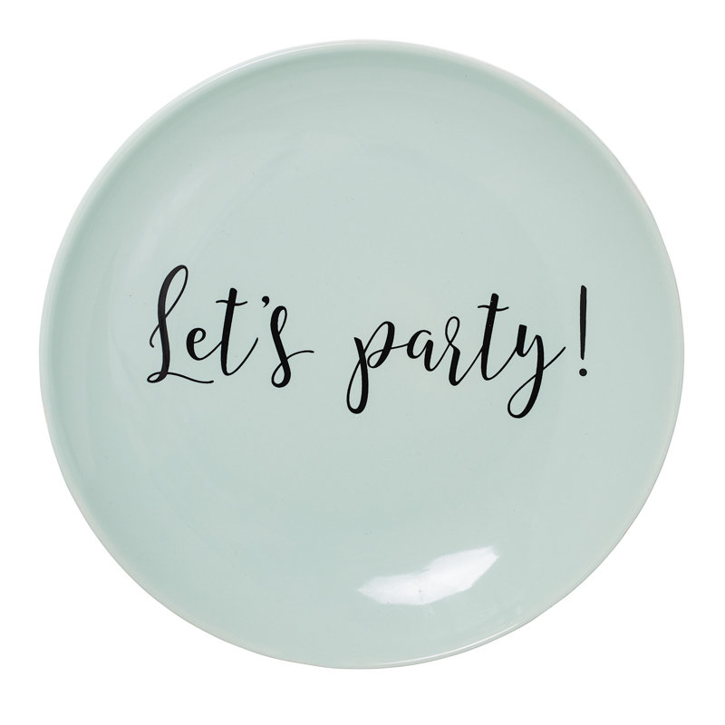 Let's party! Round Stoneware Summer Plate