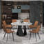 Ensemble de table de salle à manger en pierre frittée 7 pièces avec chaises en similicuir-311572129-311572130