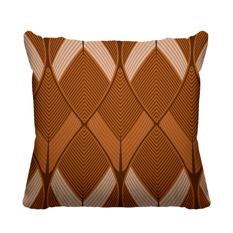 Coussin décoratif intérieur / extérieur Nora, L 15 po x H 15 po, Orange