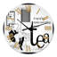 Vintage Fashion Girl buvant une tasse de thé - horloge murale rétro-60282222