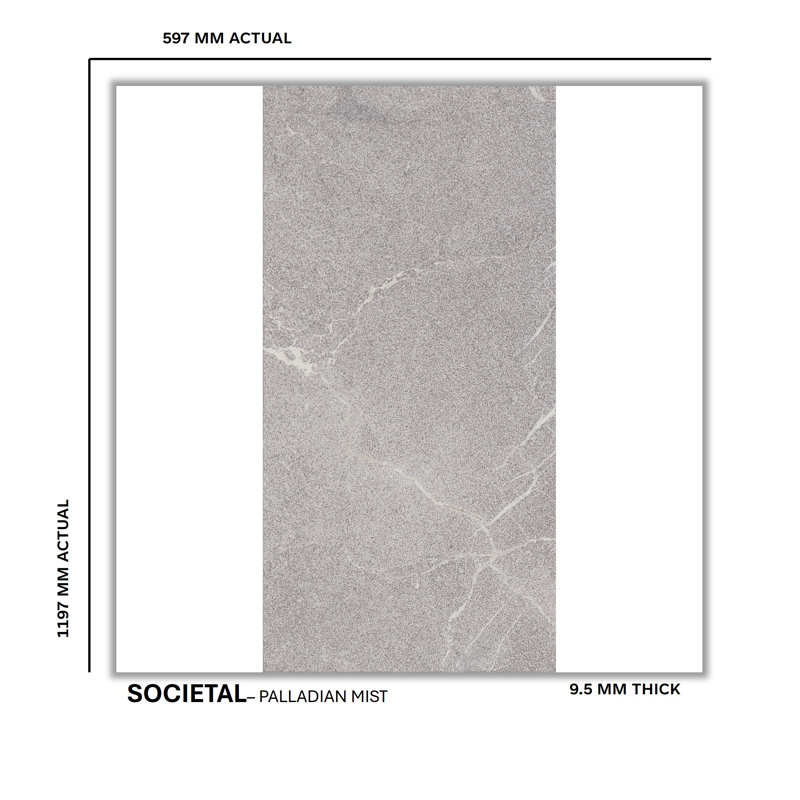 Societal 24" X 48" Porcelain Stone Look Tile, Palladian Mist