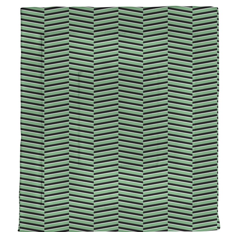 Édredon réversible simple en microfibre à rayures fracturées, Édredon grand, Vert