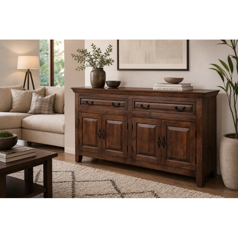 Buffet en bois massif 69 po Jamya, Noyer