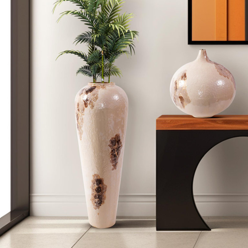 Petrini Tuscan Large Torpedo Iron Vase, 37.5" H x 12" W x 12" D
