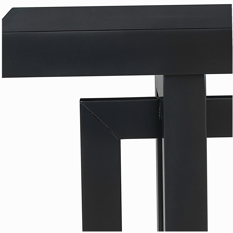 Console contemporaine avec plateau, table d'entrée très longue pour hall d'entrée, couloir, salon, vestibule, couloir, Noir