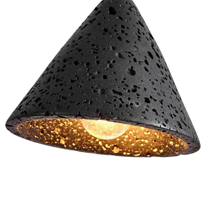 Luminaire suspendu moderne à 1 lumière en cône de travertin moderne et minimaliste pour chambre à coucher