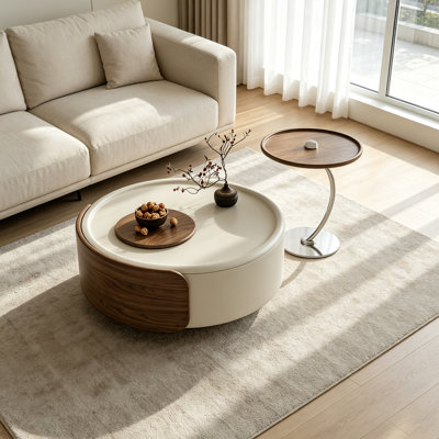 Table basse élégante en bois au design anti-rebords