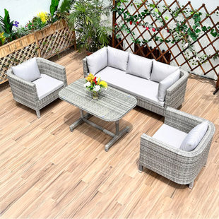 Taemon 5 - Person Patio Conversation Sets with Cushions