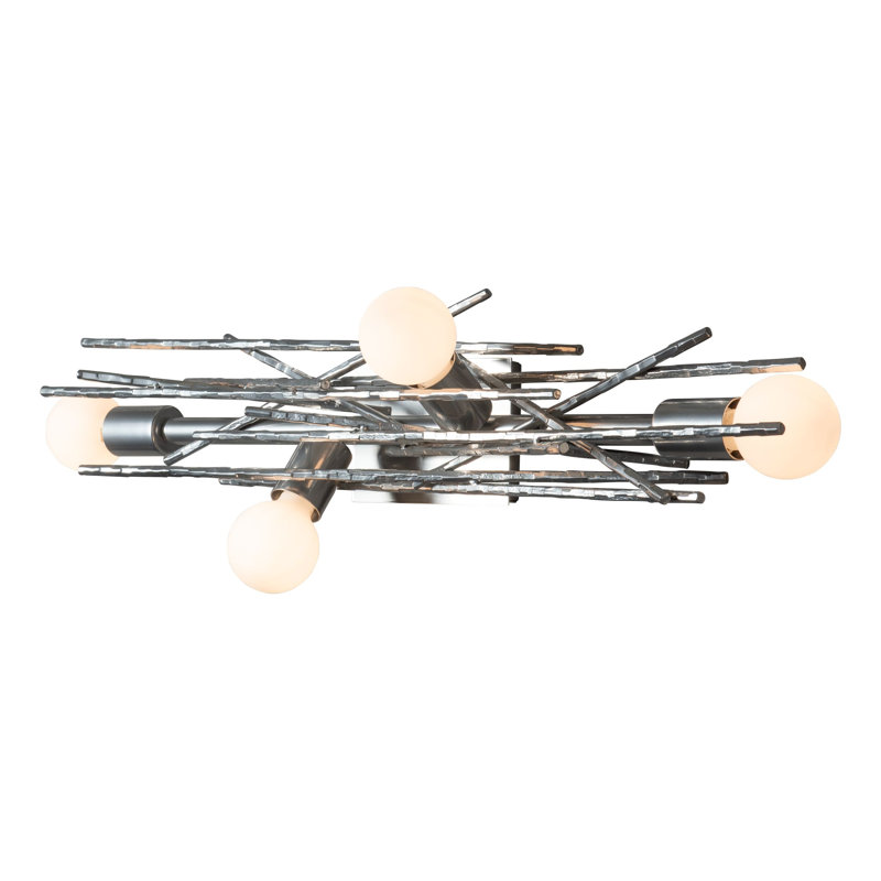 Brindille Steel Armed Sconce, Sterling