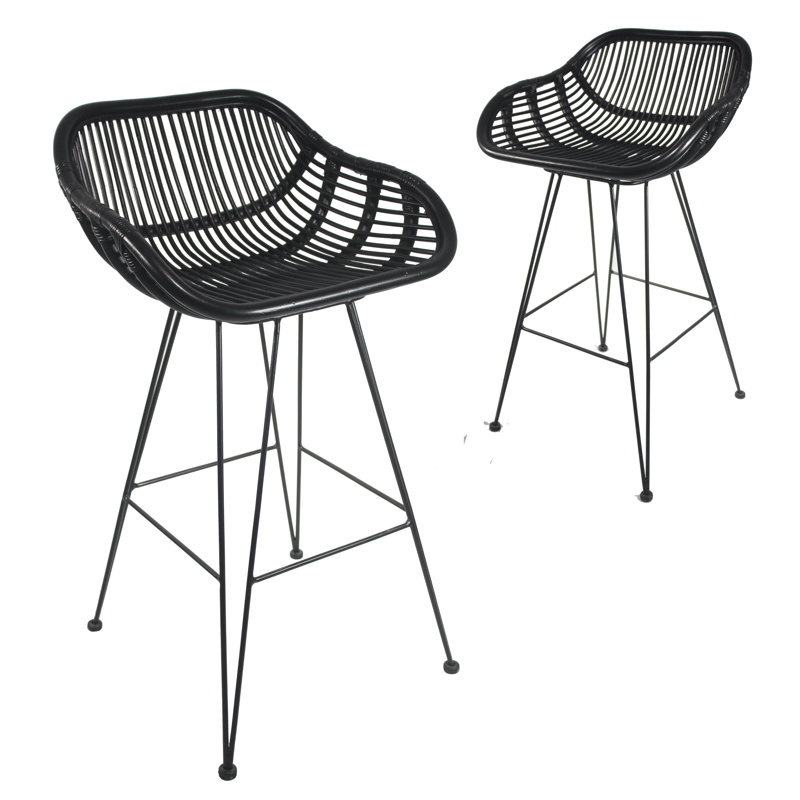 Beaconsfield Counter Stool with Metal Frame, Black