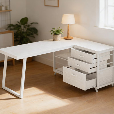 Bureau de travail spacieux, bureau d'ordinateur, bureau en L