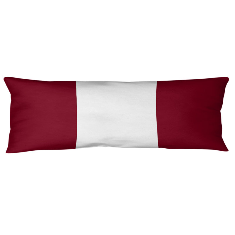 Oreiller de corps en polyester / polyester Arizona Football Stripes, Marron / milieu blanc, Adairsville