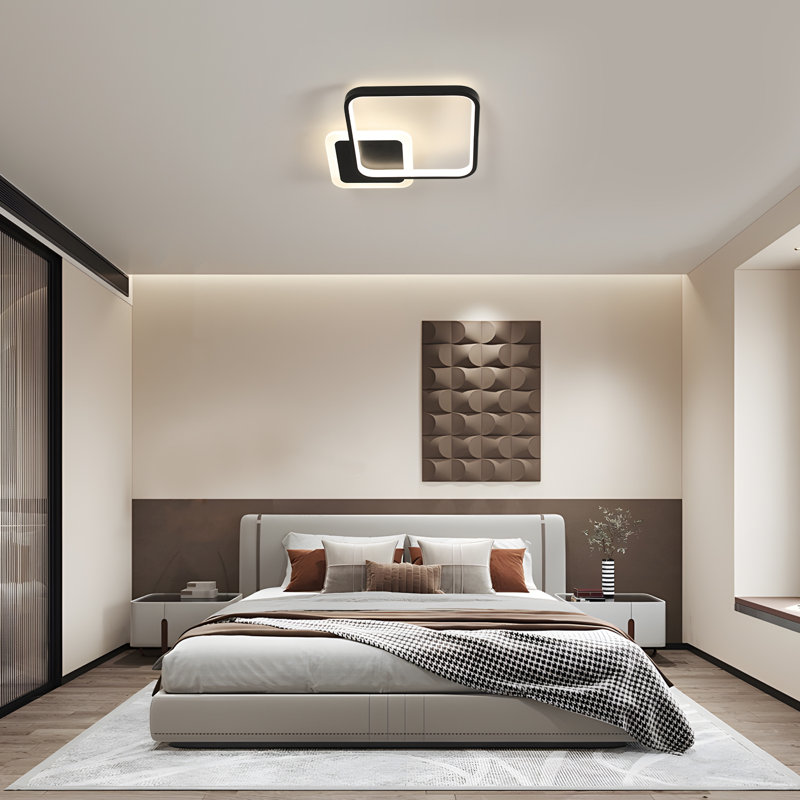 Square 33Cm LED Flush Mount With Remote