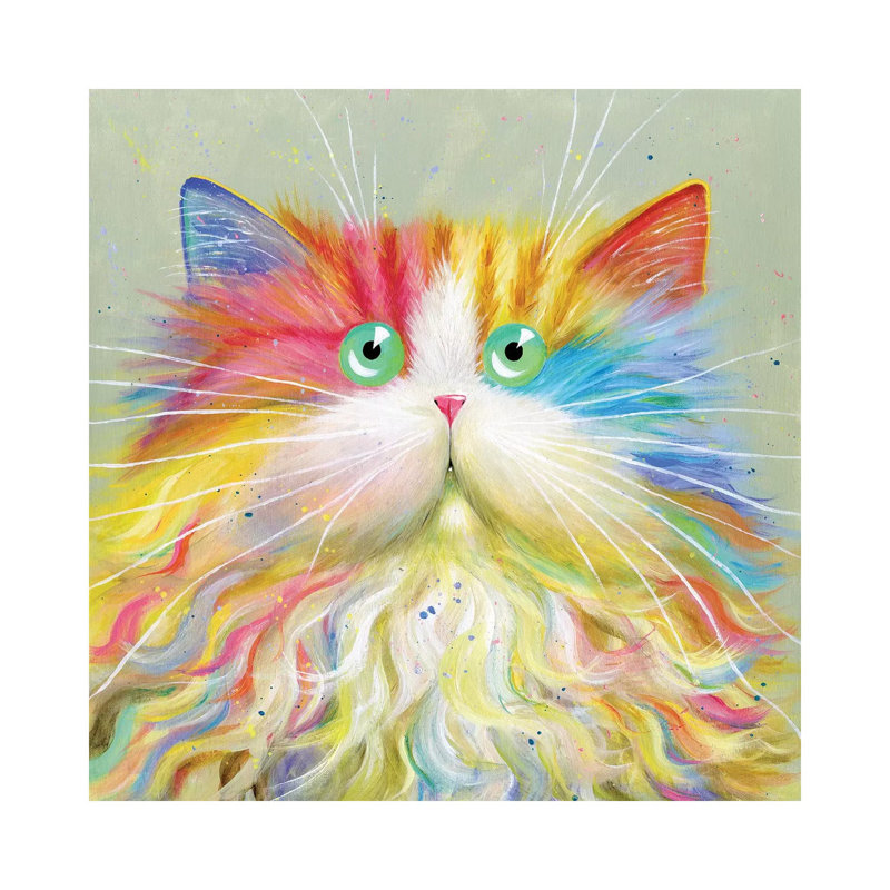 « Moustachou » par Kim Haskins, reproduction d’art, Toile tendue, Aucun mat, H 26 po x l 26 po x P 1,5 po