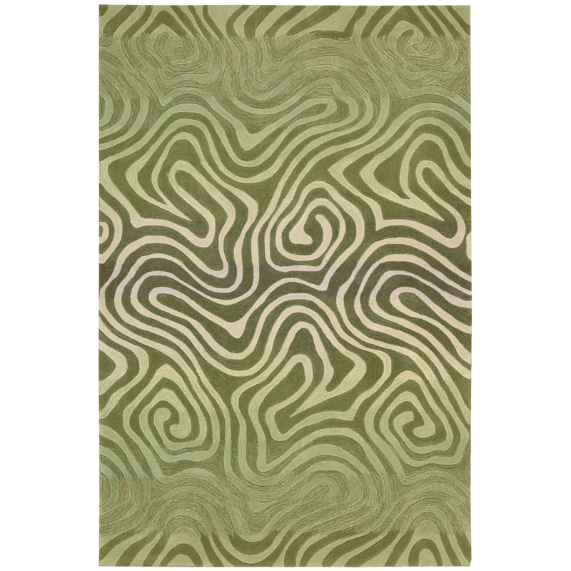 Tapis avocat touffeté à la main Newbury, Rectangle 3 pi 6 po x 5 pi 6 po