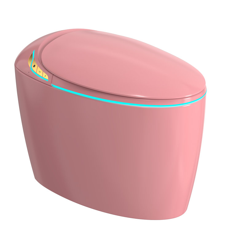 Modern One-Piece Smart Toilet With Built-In Bidet, Foot-Activated Sensor, LED Display, Night Light, And Instant Warm Water & Drying Features
