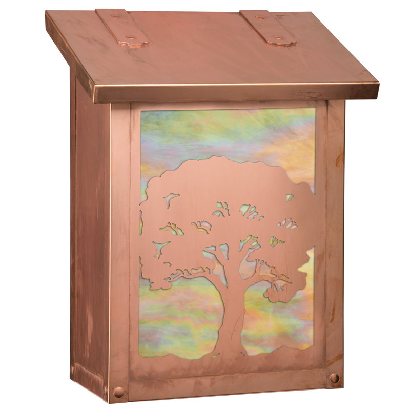 Boîte aux lettres murale verical chêne tree, Or irisé, Vieux sou