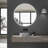 Gray Concrete Vessel Round Modern Bathroom Sink