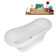66" Streamline Soaking Freestanding Tub and Tray With Internal Drain
