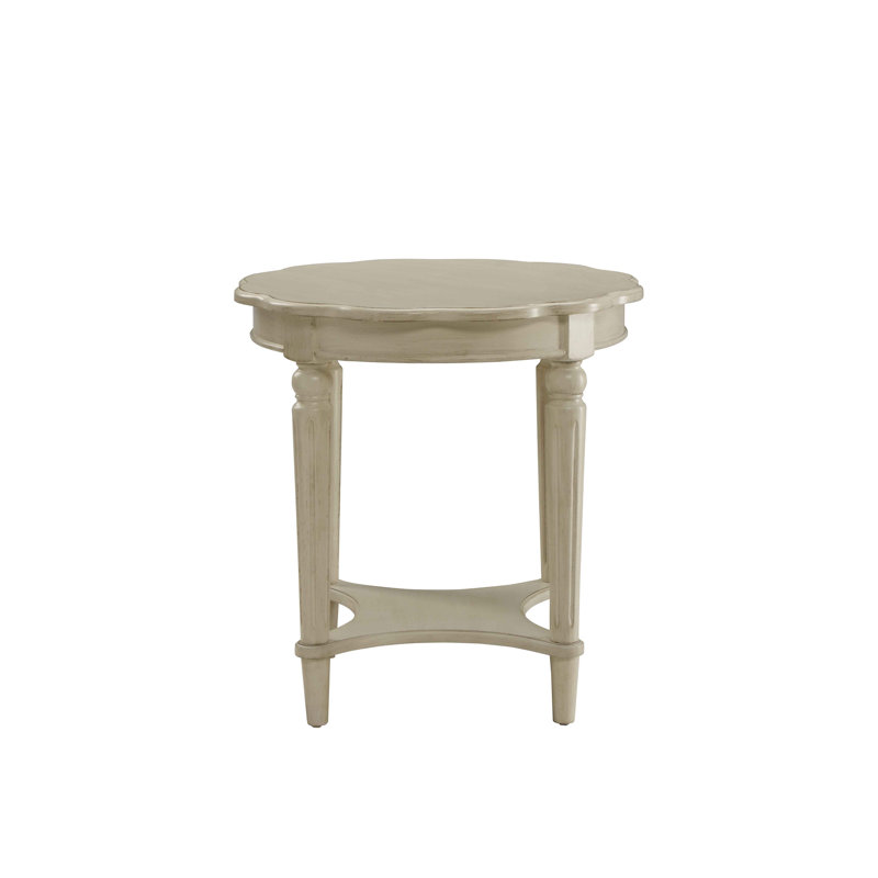 Superbe table de bout blanche antique avec tablette ouverte, style français pour la maison