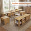 Ensemble de table de coin-repas extensible avec bancs et tabourets de rangement, ensemble de table de salle à manger de coin 6 pièces-822197538