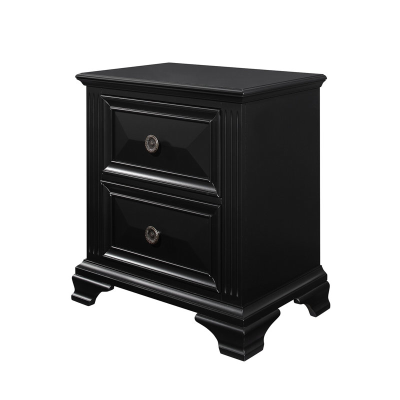 Table de chevet en bois noir