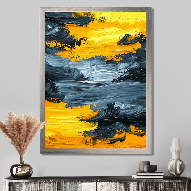 Olethea - art mural abstrait, Argent argent, H 20 po x l 12 po, Reproduction encadrée d'une seule photo