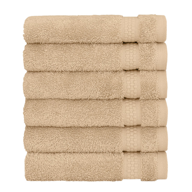 STARLIGHT 100% Turkish Cotton Terrycloth Washcloths, Beige