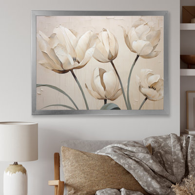 Minimalisme, tulipes blanches symphonie II sur toile