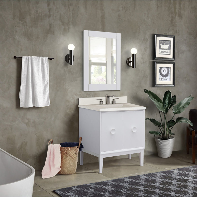 Ensemble de meuble-lavabo simple 31 po Crumley, Blanc, Blanc