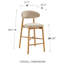 Tabouret de bar Agawam rembourré avec tissu de couleur avoine et structure en bois massif - Lot de 1-1331282729