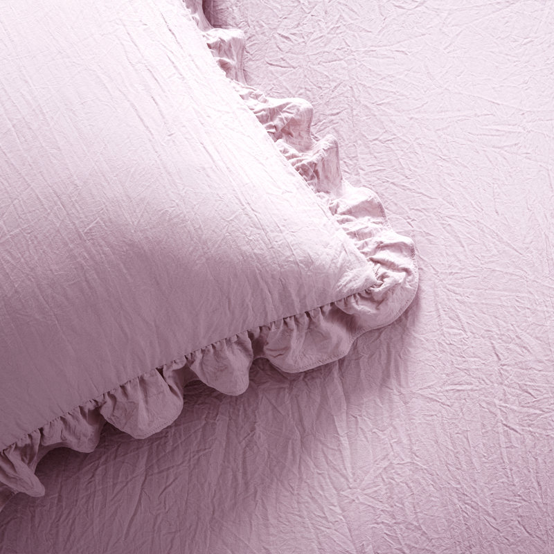 Allison Ruffle Skirt Ruffle Skirt Bedspread Set, Purple, Queen Bedspread + 2 Standard Shams