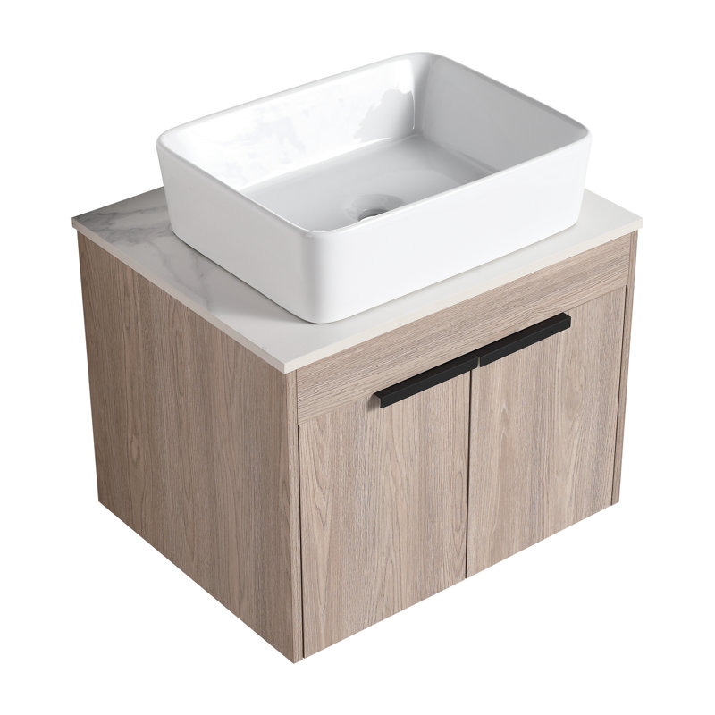 Ensemble de meuble-lavabo simple 23,6 po avec lavabo rectangulaire Cermic Eimer