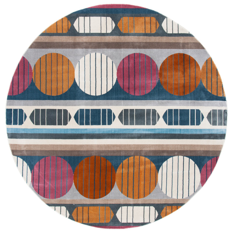 Hornung 300 Performance Geometric Rug, Round 6'7"