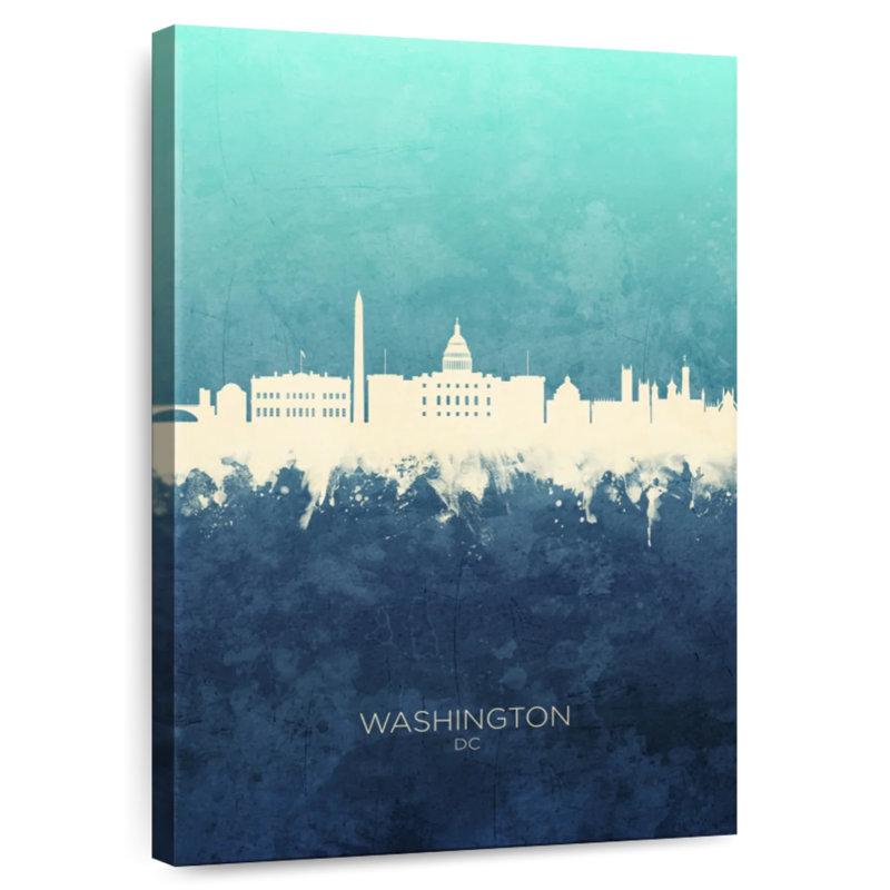 Washington DC Skyline V, H 12 po x l 8 po