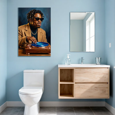Fashion Man With Dreads Playing Vinyl Record
