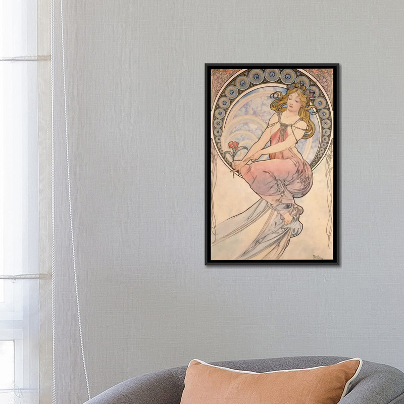 « la peinture, 1898 », impression sur toile, H 26 po x l 18 po x P 1,5 po, Toile avec cadre noir, Pas de tapis