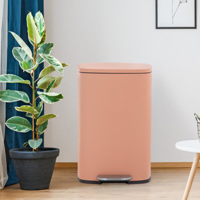 Tutink Stainless Steel Step On and Manual Lift Kitchen Trash Can - 13 Gallons