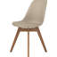 Chaises d'appoint brun clair et chêne (2) - 2 pièces à la mode et confortables pour le dîner, avec des pieds en bois massif rembourrés