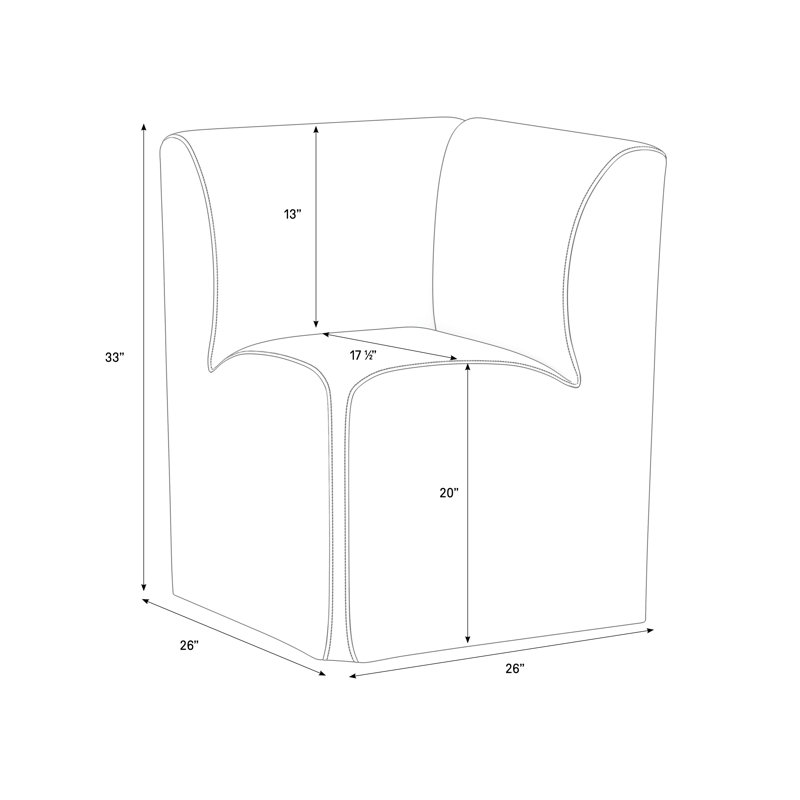 Chaise de coin Sophia, Lin zinc décontracté